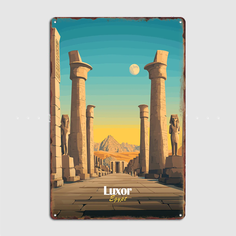 Home Decor Egypt - Luxor Ägypten Reise-Szenerie-Poster, Retro-Garage, Club, Bar,
