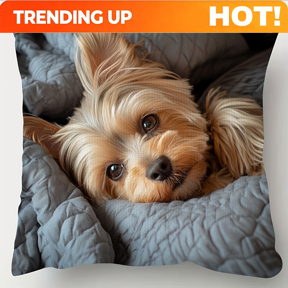 Decorative Throw Pillow - Personalisierter 1-teiliger Kissenbezug mit Yorkshire-Terrier-Aufdruck –