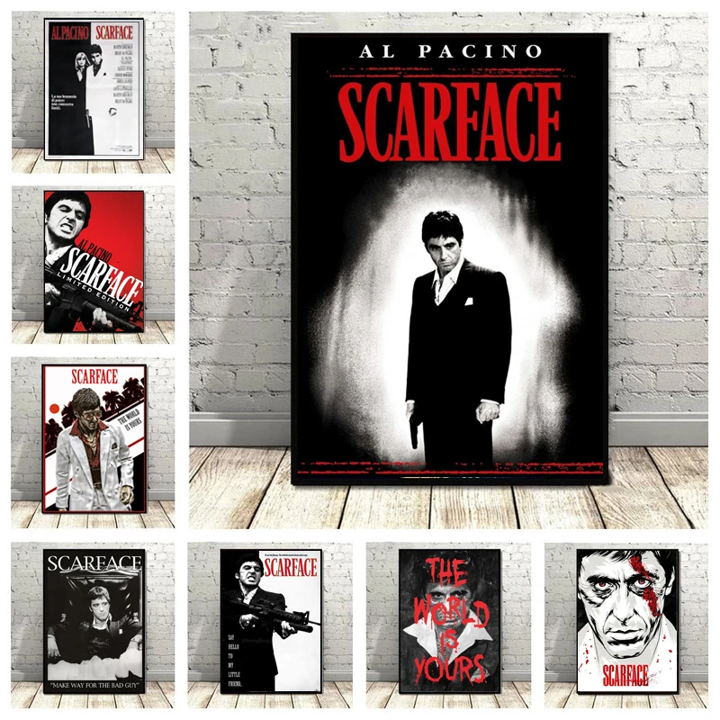 Home Decor Aesthetic - Al Pacino Scarface Gangster-Film Kunstposter Leinwand