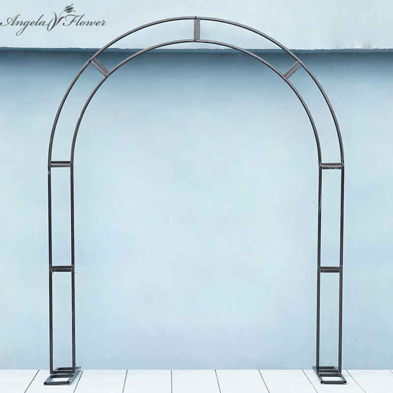 Home Decor Event - Angela Flower A4175 Stabiler schwarzer Metall-Doppelrohr-Bogenständer
