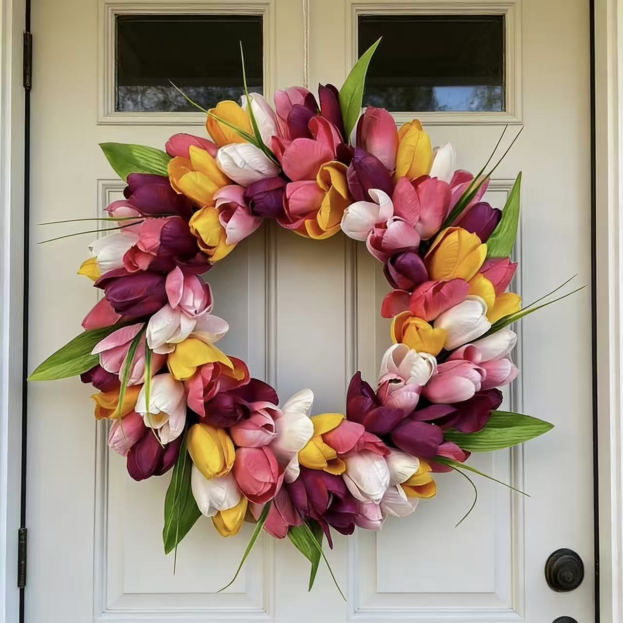 Home Decor Tulip - 2026 Frühling und Sommer Mehrfarbiger Tulpenkranz-Anhänger