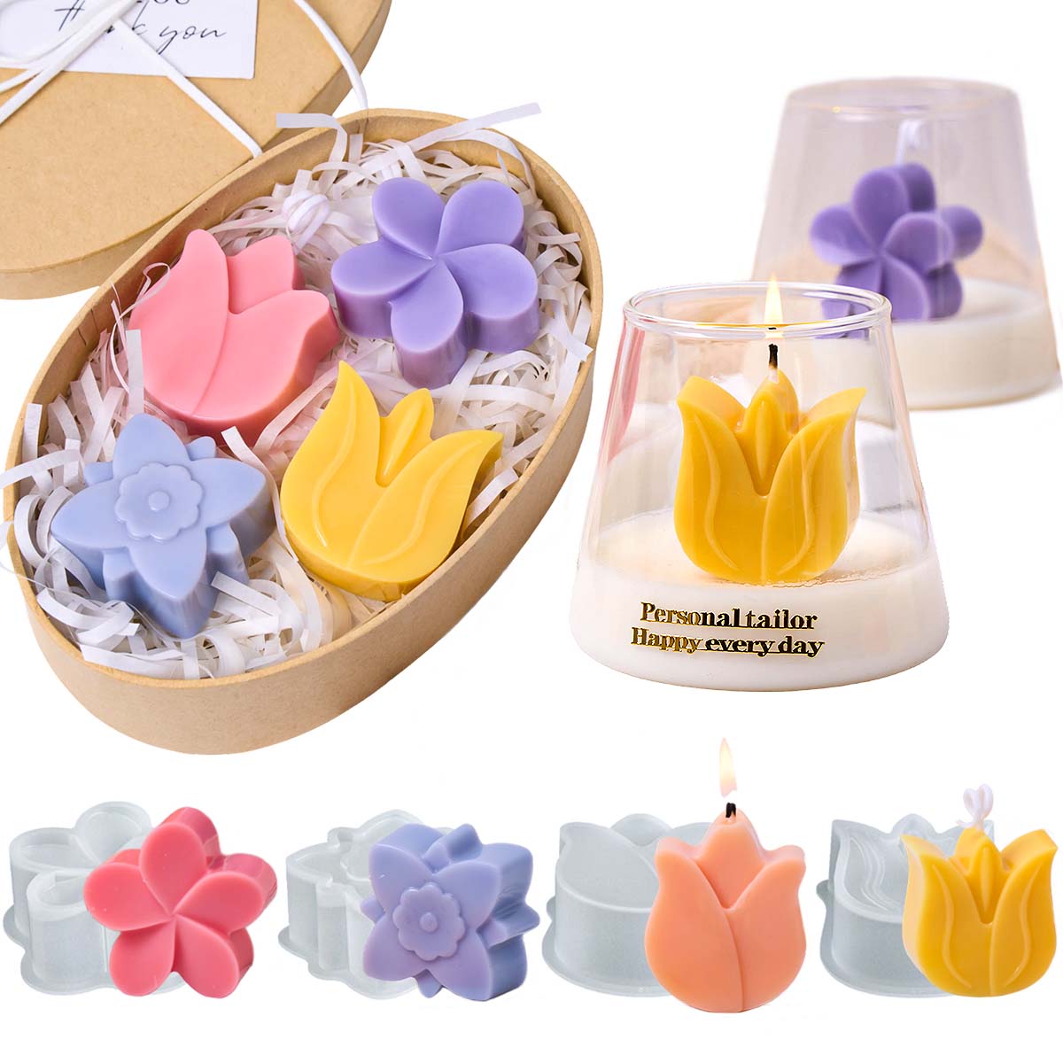 Blumenform Silikon Kerzenform  – Home Decor Tulip Bewertung und Preis