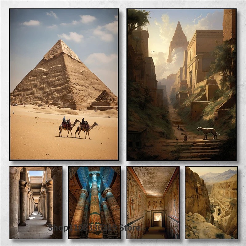 Alte Ägypten Landschaft große  – Home Decor Egypt Bewertung und Preis