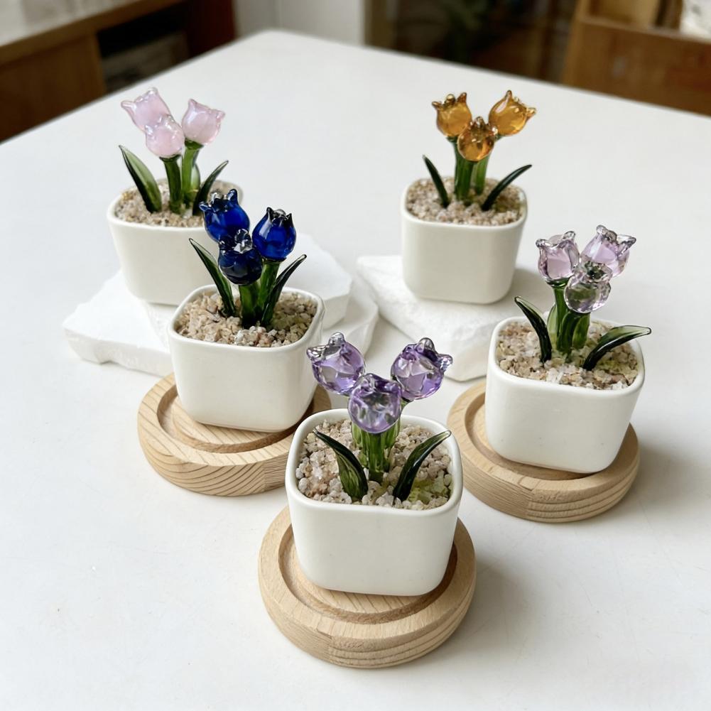 Mini Glas-Blumentopf-Dekoratio – Home Decor Tulip Bewertung und Preis
