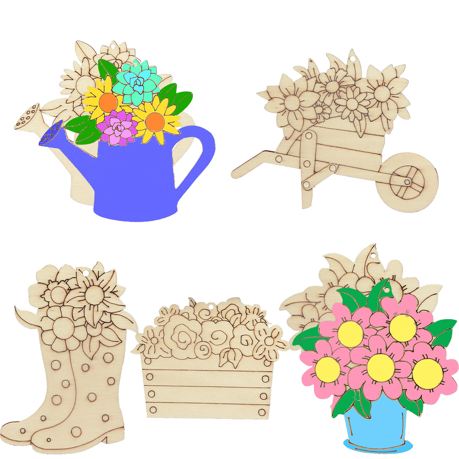 15 teile/satz Blume Holz Ornam – Home Decor Tulip Bewertung und Preis